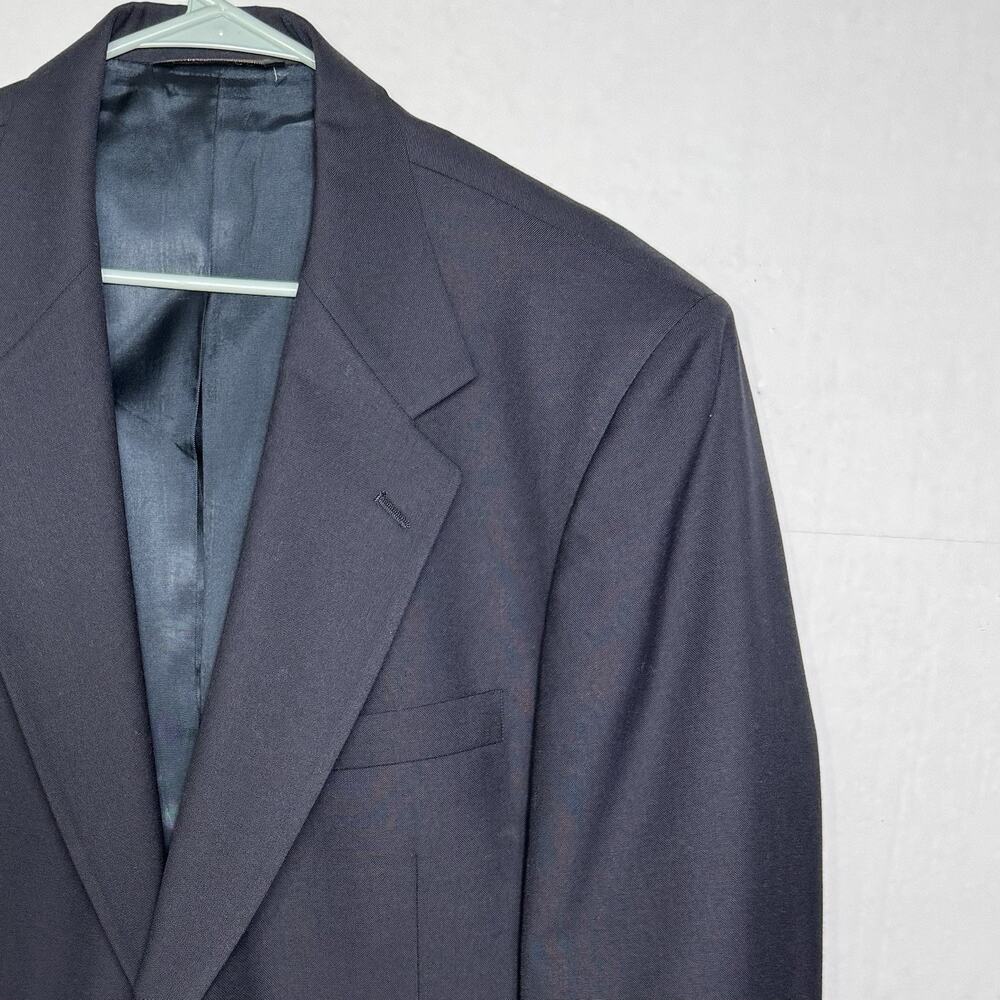 Vintage Botany 500 Gold Button Blazer Jacket 46R Men’s Navy Blue Wool Blend READ